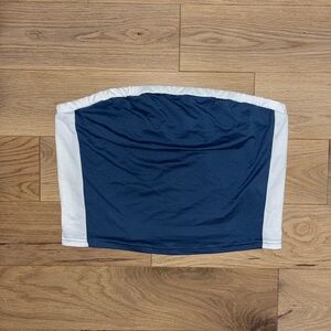 Blue Tube Top with White Stripe